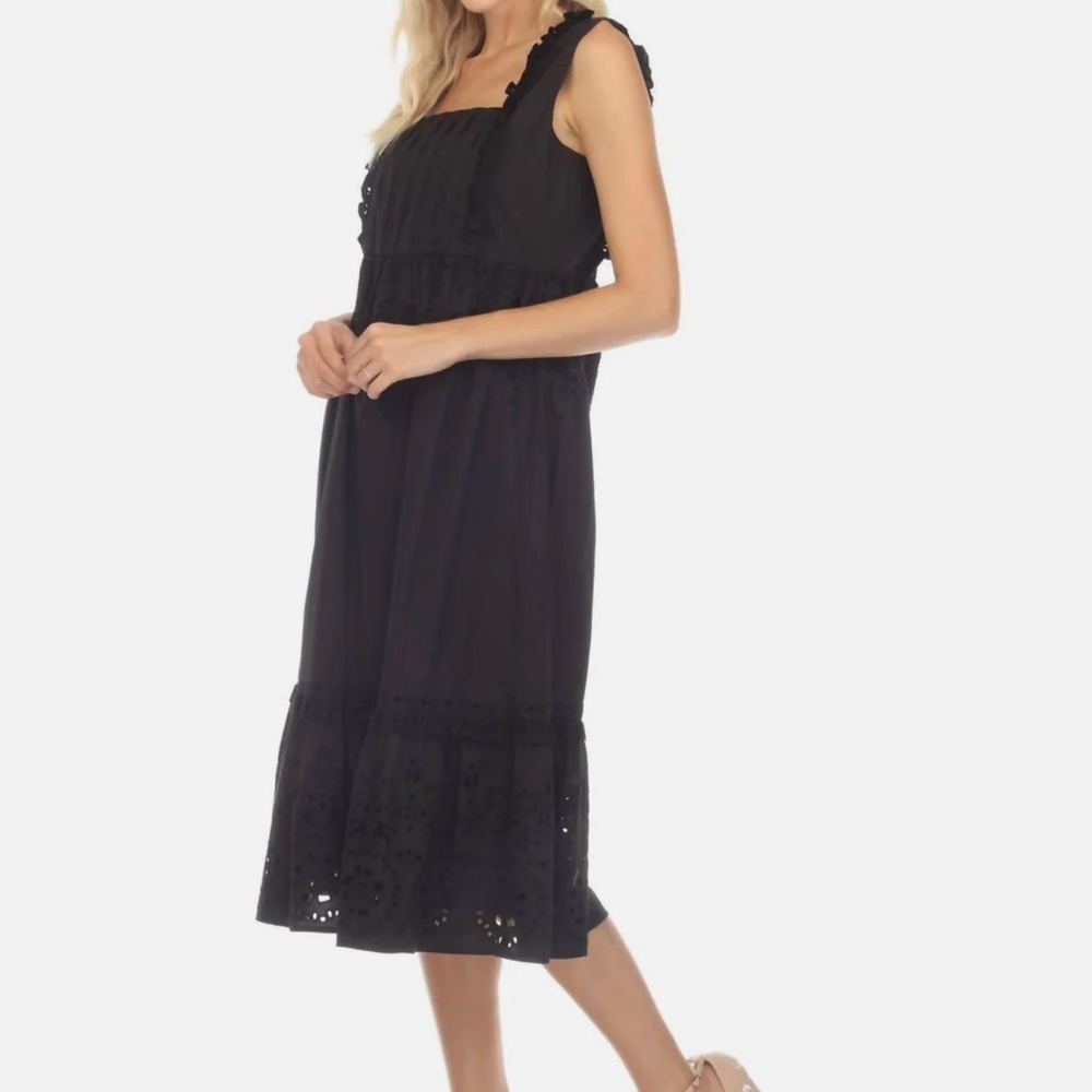 Johnny Was Jade Jesminda Eyelet Embroidered Midi Dress - Picture 3 of 10
